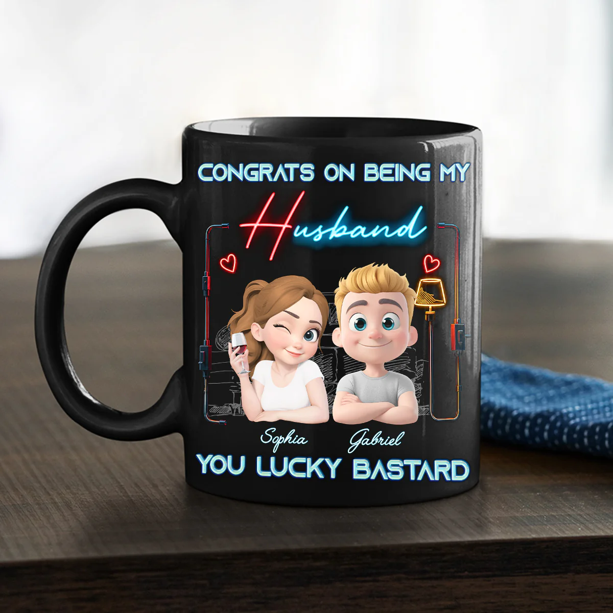 Luckily - Personalized Custom Coffee Mug - Image 5