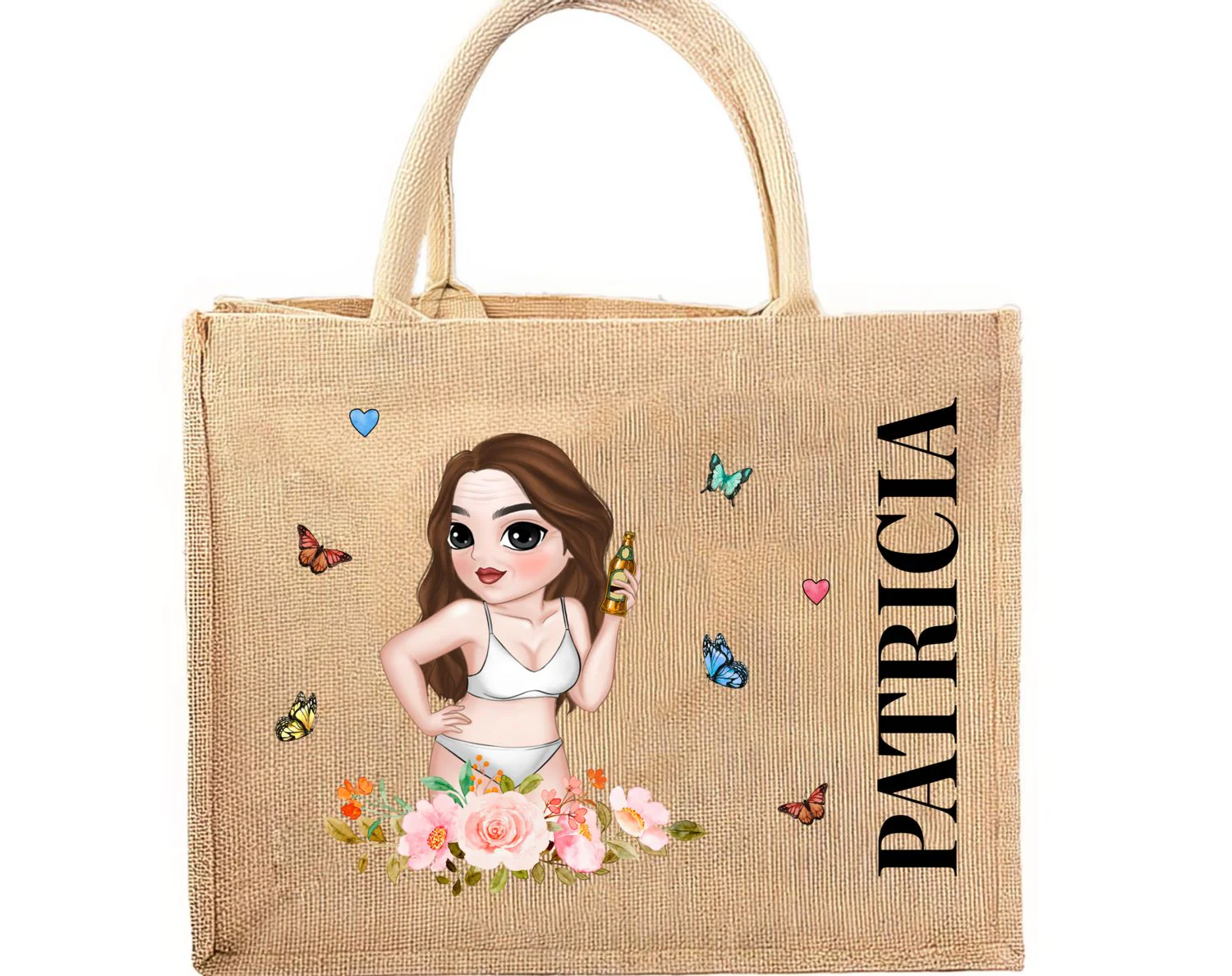 Lucky Girl - Personalized Custom Jute Tote Bag - Image 8