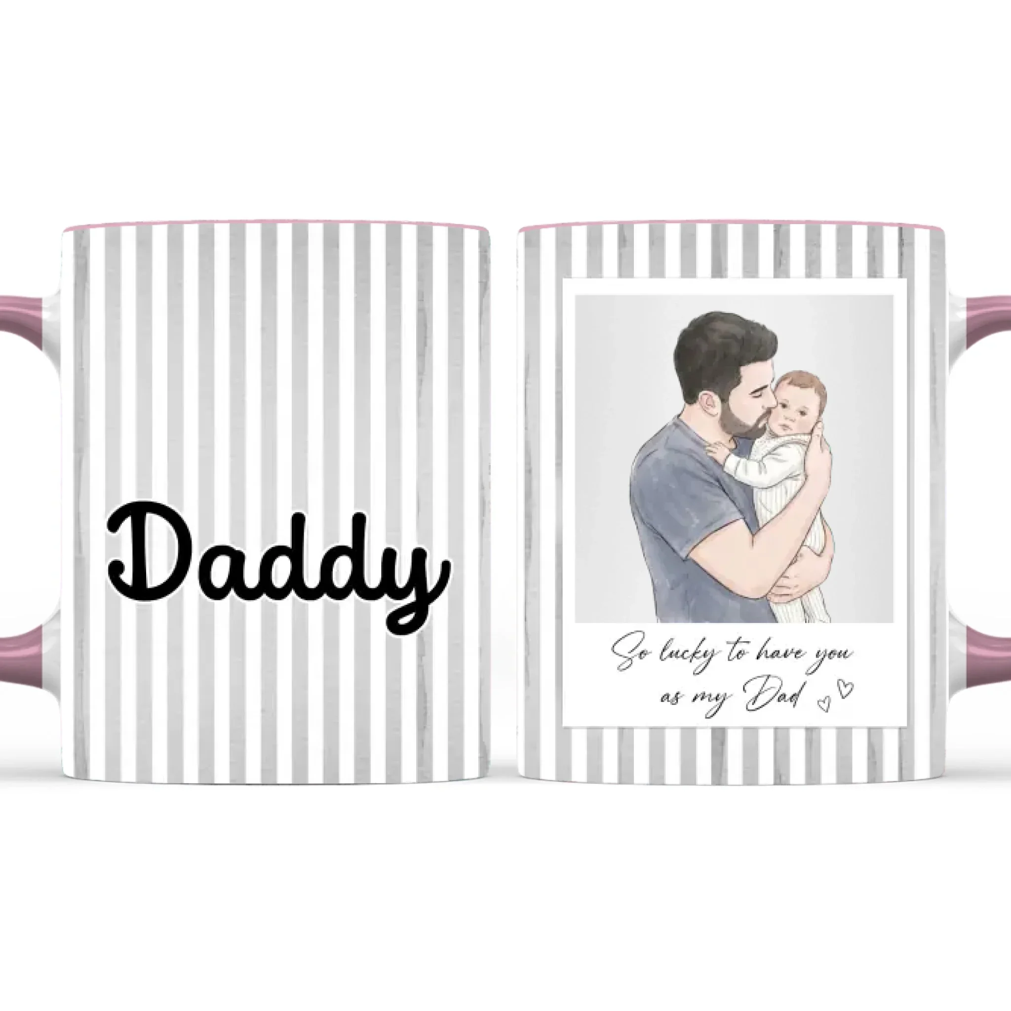 Lucky To Call You Dad - Personalized Custom Accent Mug - Image 9