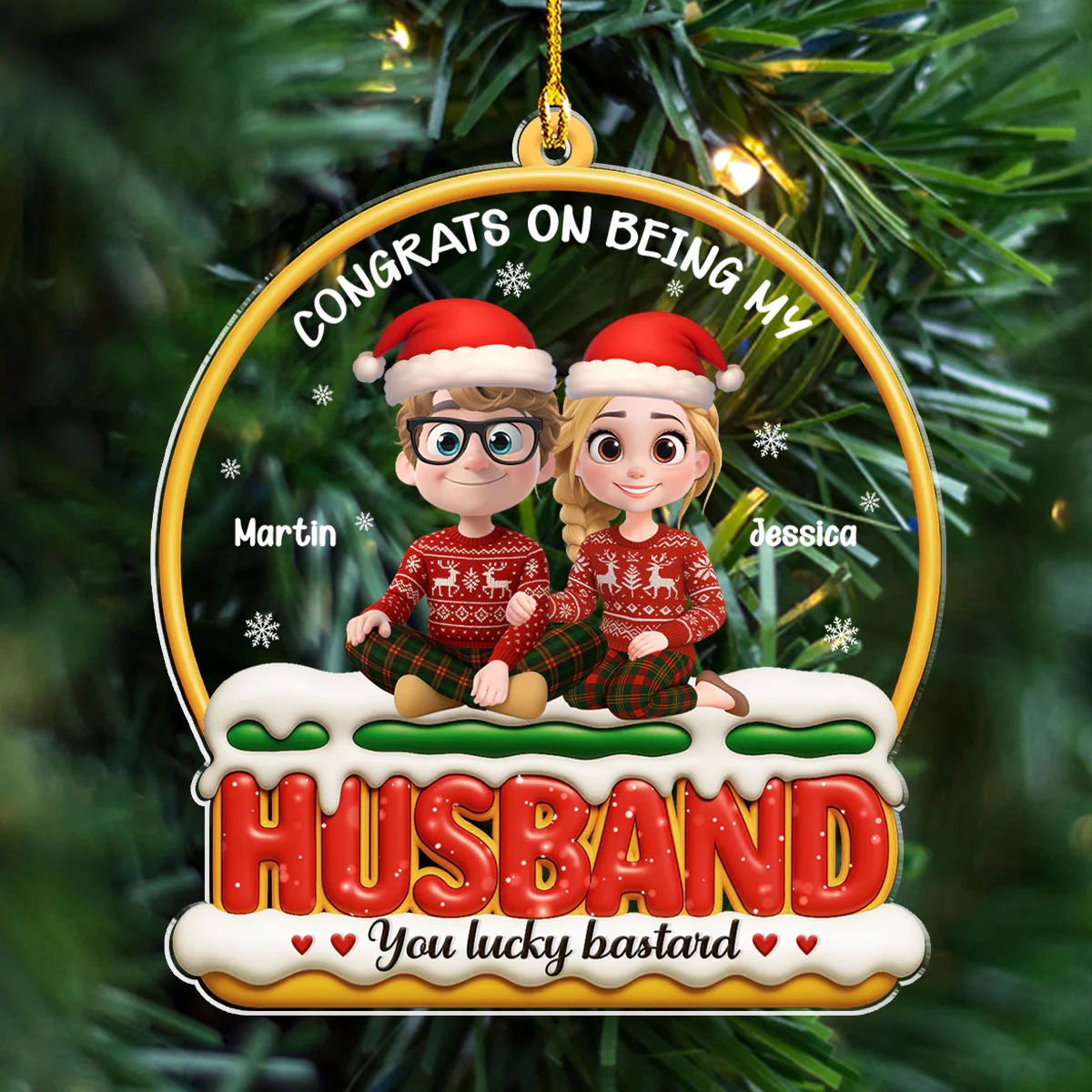 Lucky You - Personalized Custom Acrylic Ornament - Image 3