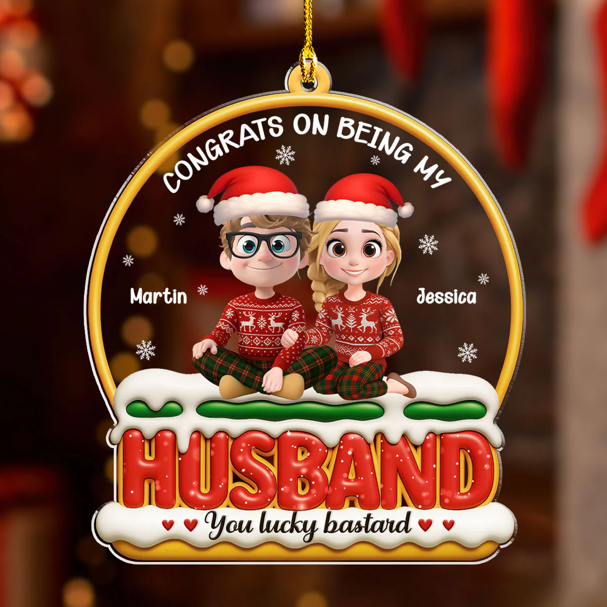 Lucky You - Personalized Custom Acrylic Ornament - Image 4