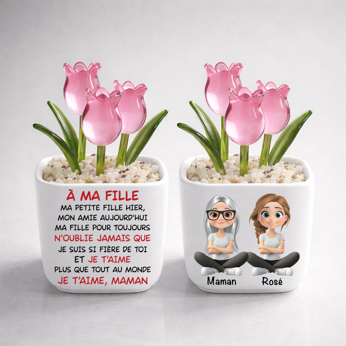 Ma Fille Pour Toujours - Verre Personnalisé Avec Tulipes Éternelles - Image 10