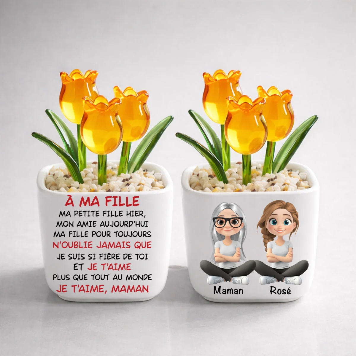 Ma Fille Pour Toujours - Verre Personnalisé Avec Tulipes Éternelles - Image 12