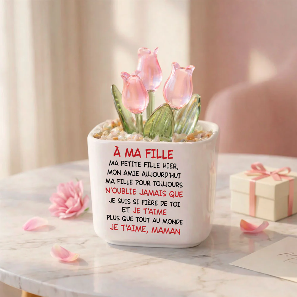 Ma Fille Pour Toujours - Verre Personnalisé Avec Tulipes Éternelles - Image 7