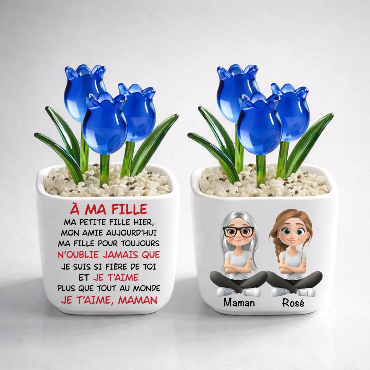 Ma Fille Pour Toujours - Verre Personnalisé Avec Tulipes Éternelles - Image 9