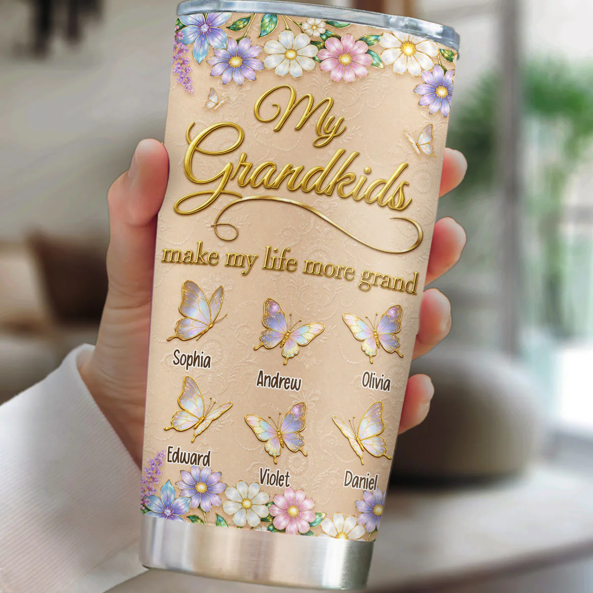 Made Of Love For Grandma - Personalized Custom 3D Effect Tumbler - Image 3