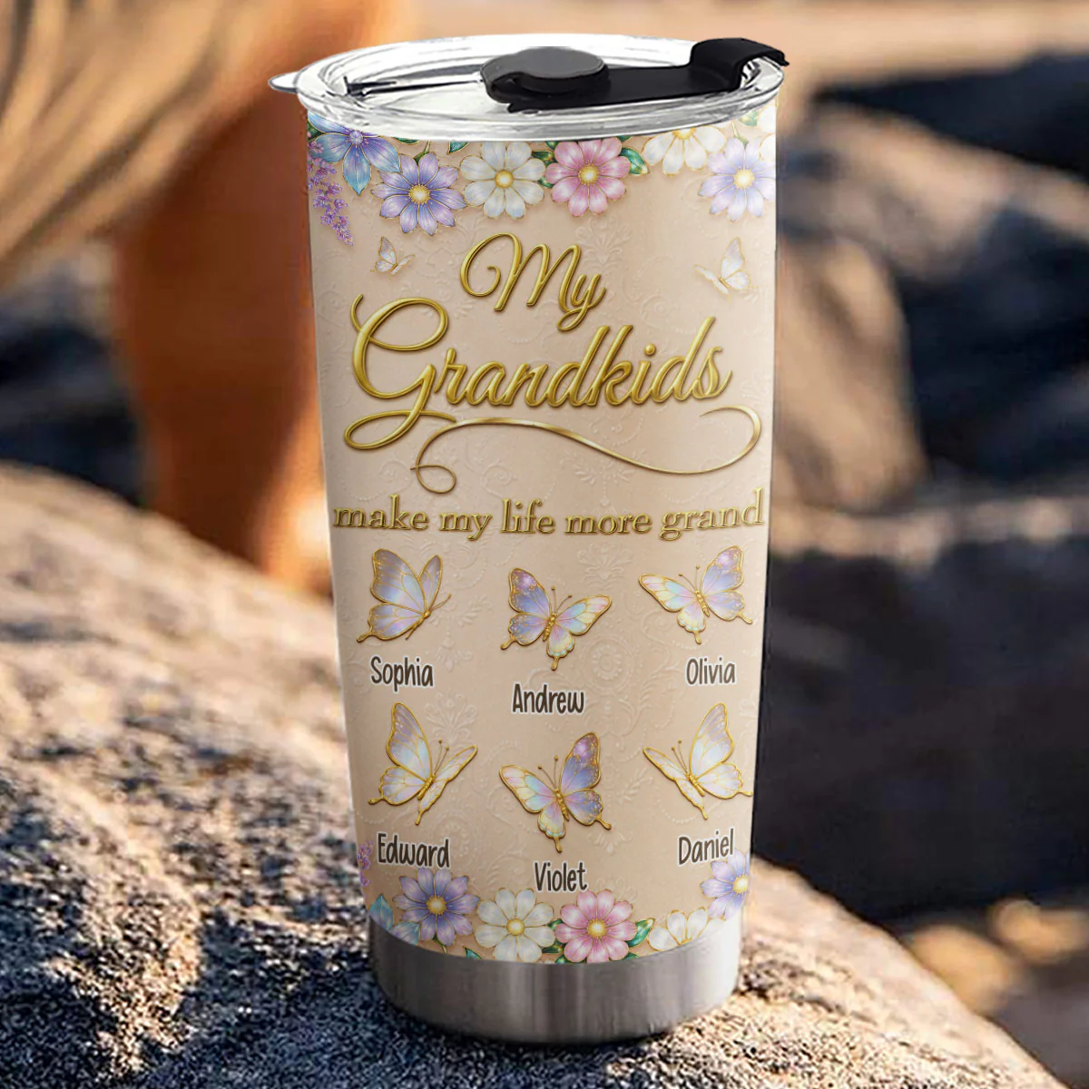 Made Of Love For Grandma - Personalized Custom 3D Effect Tumbler - Image 5