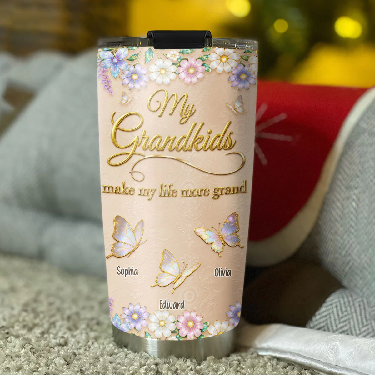 Made Of Love For Grandma - Personalized Custom 3D Effect Tumbler - Image 6