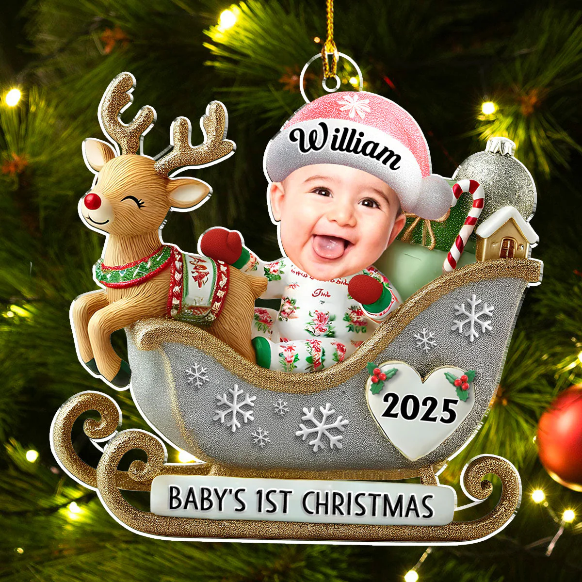 Magical First Christmas - Personalized Custom Acrylic Ornament - Image 5