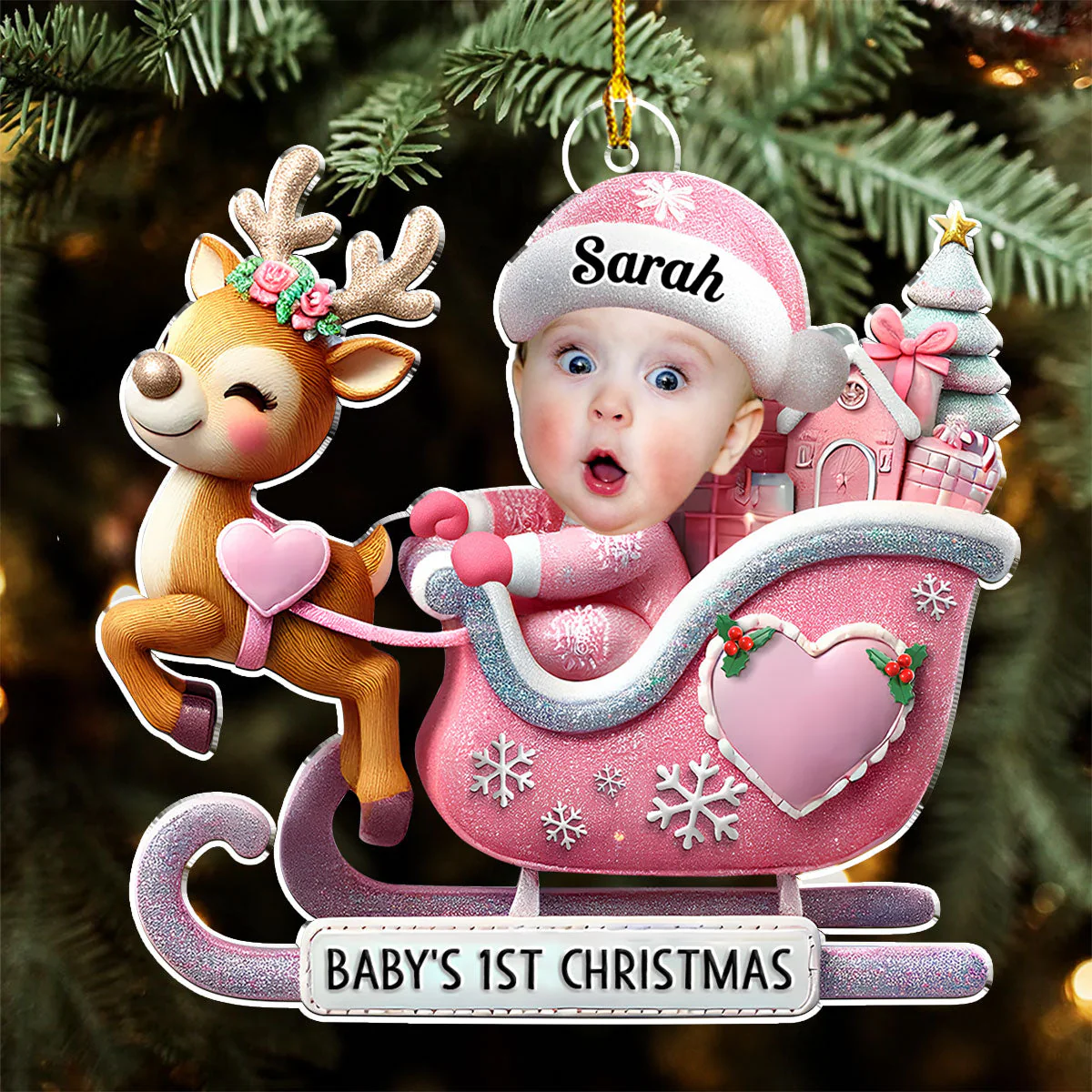 Magical First Christmas - Personalized Custom Acrylic Ornament - Image 6