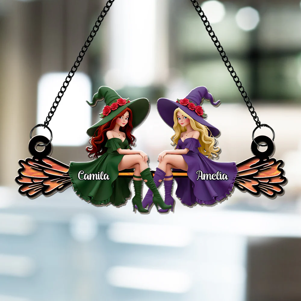 Magical Witchy Bestie - Personalized Custom Suncatcher - Image 3