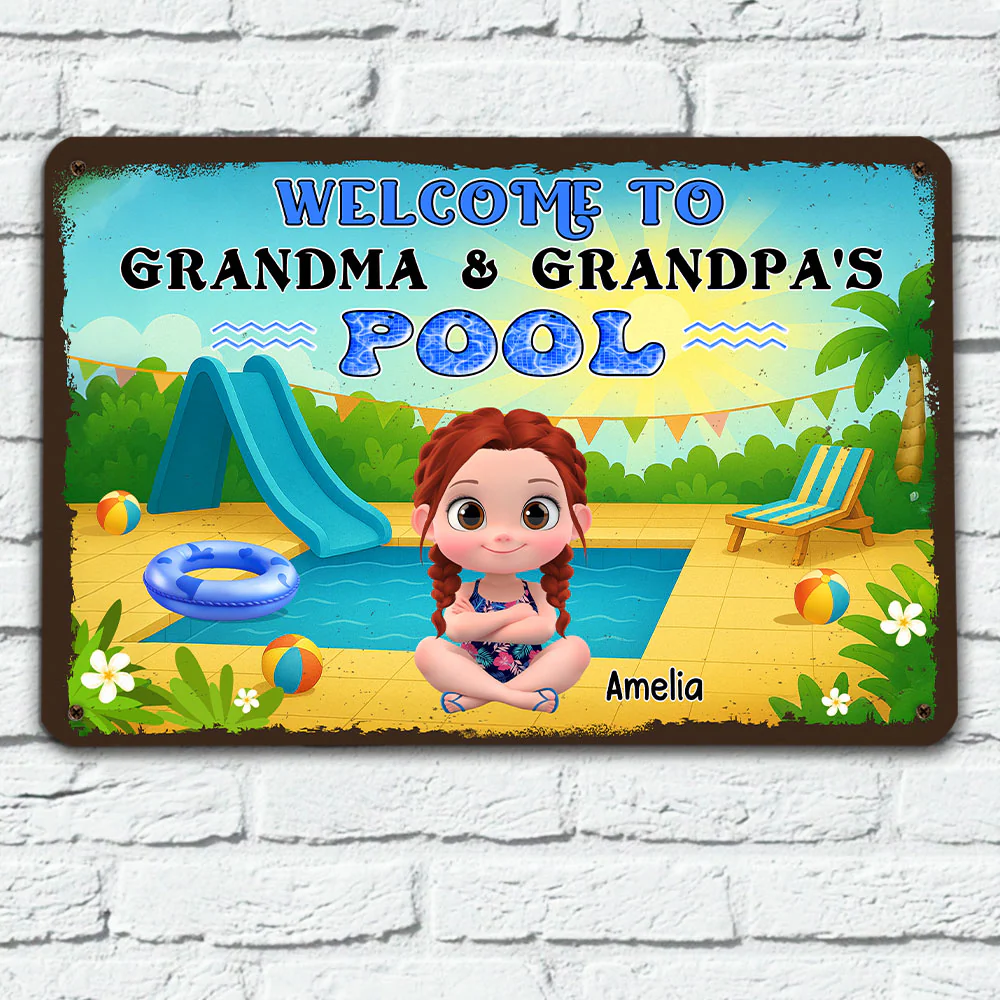 Make A Big Splash Here - Personalized Custom Metal Sign - Image 3