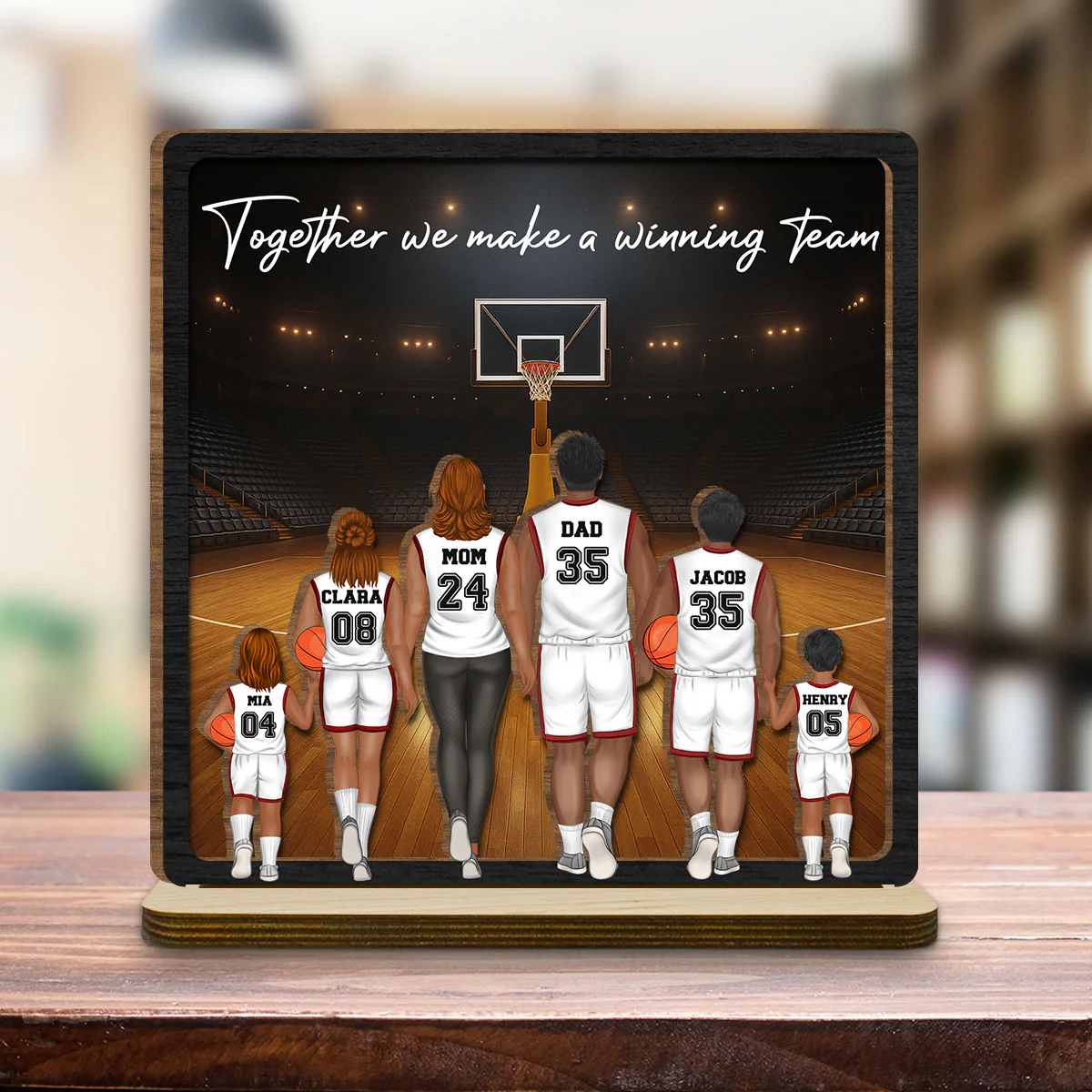 Make A Winning Team - Personalized Custom 2-Layer Wood Plaque With Flat Base  - Image 4