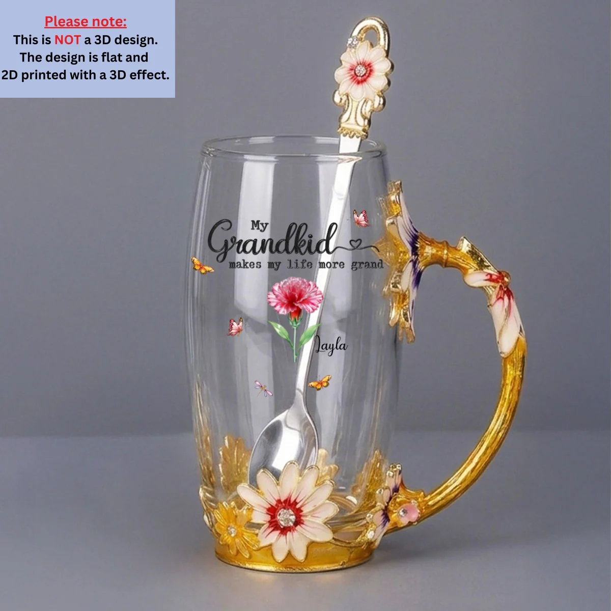 Make Life More Grand With Lovely Kids - Personalized Custom 14OZ Flower Tea Cup - Image 6