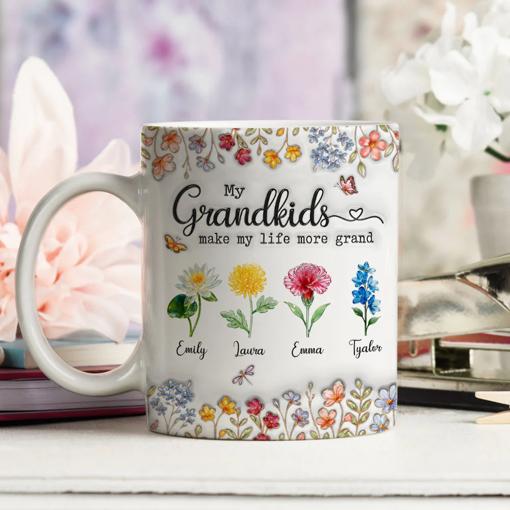 Make Life More Grand With Lovely Kids - Personalized Custom 3D Inflated Effect Mug - Image 4