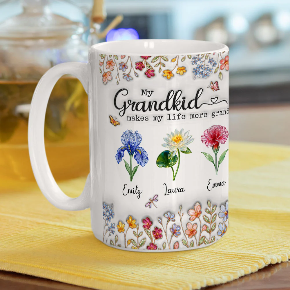 Make Life More Grand With Lovely Kids - Personalized Custom 3D Inflated Effect Mug - Image 5