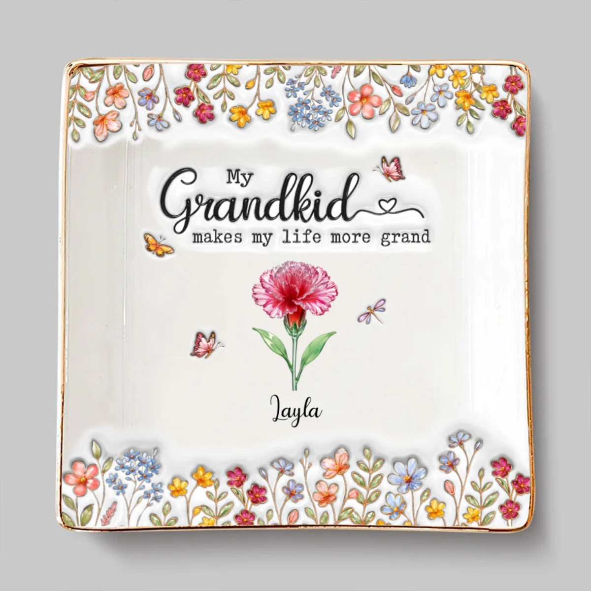 Make Life More Grand With Lovely Kids - Personalized Custom 3D Inflated Jelwery Dish - Image 5