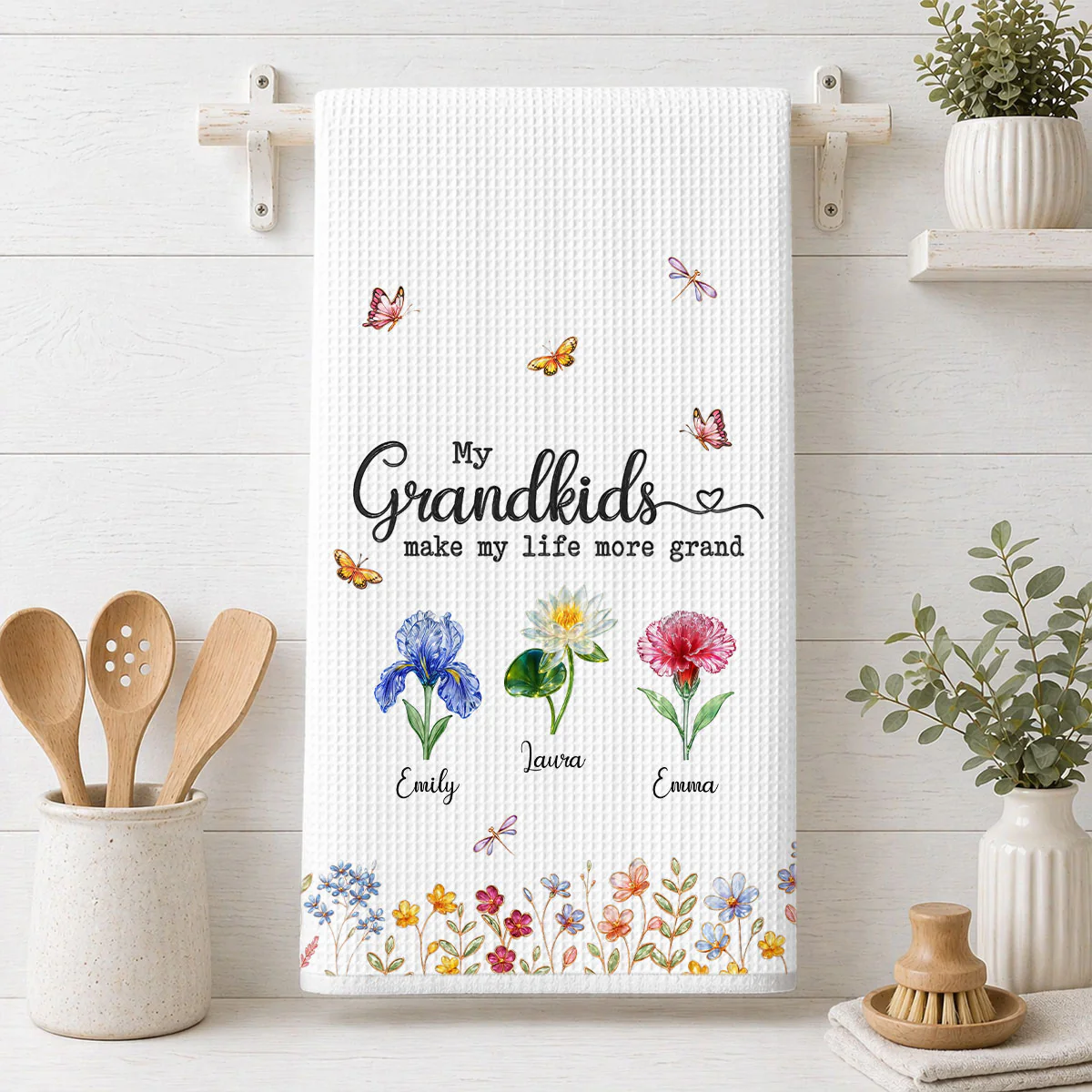 Make Life More Grand With Lovely Kids - Personalized Custom Kitchen Towel