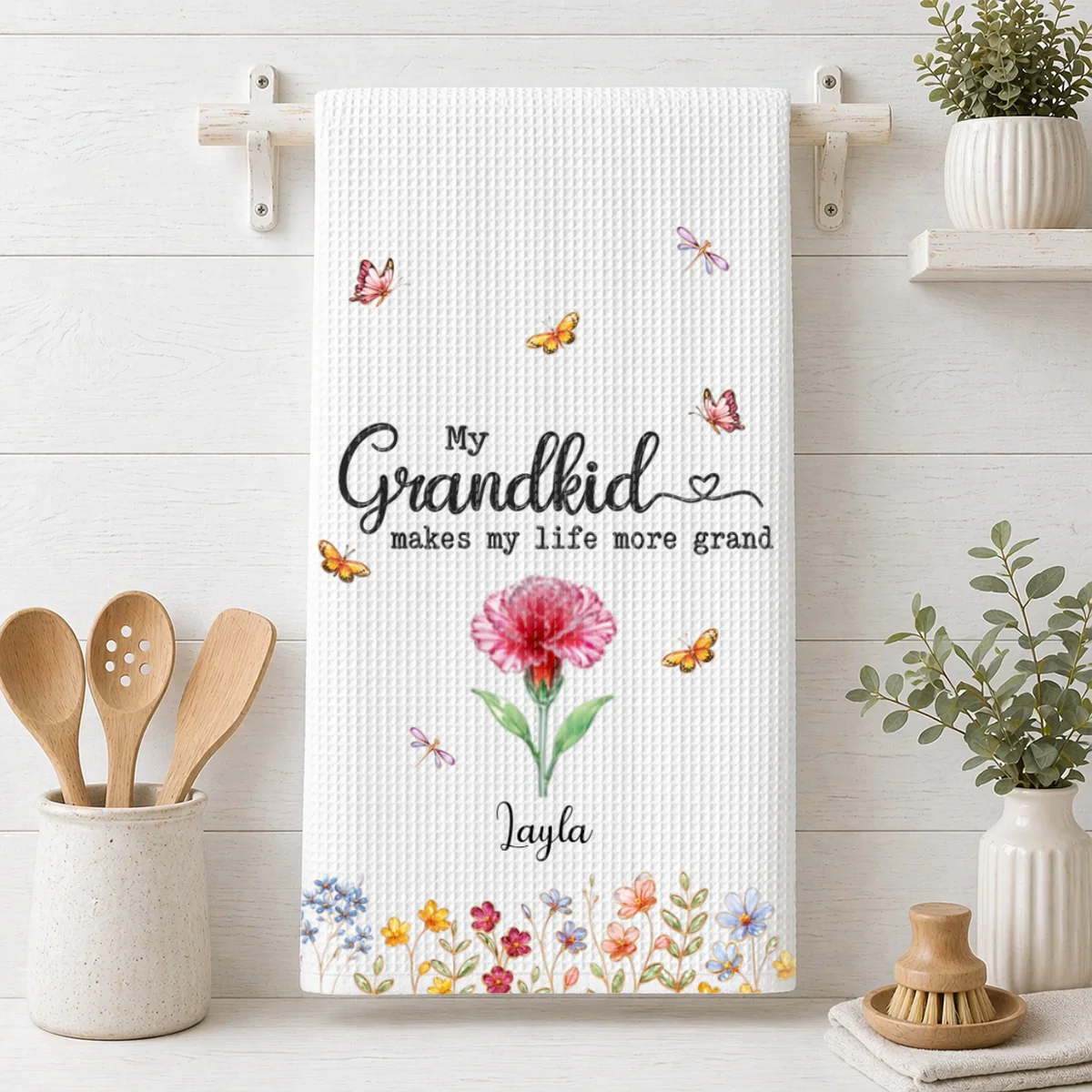 Make Life More Grand With Lovely Kids - Personalized Custom Kitchen Towel - Image 9