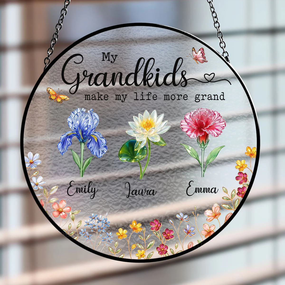 Make Life More Grand With Lovely Kids - Personalized Custom Window Hanging Suncatcher - Image 2