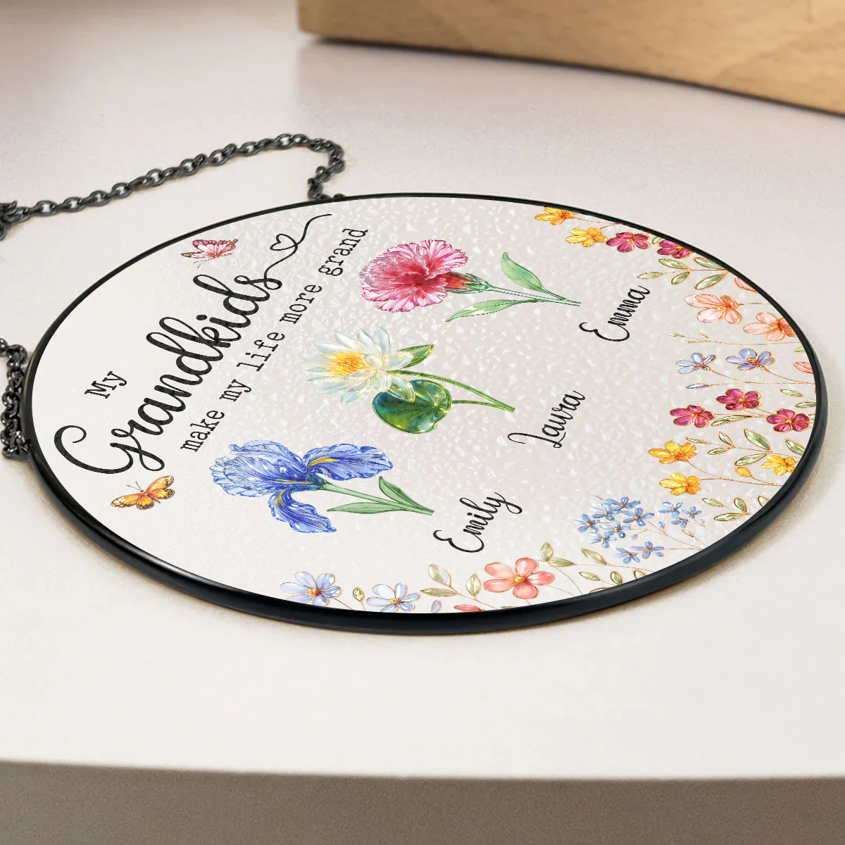 Make Life More Grand With Lovely Kids - Personalized Custom Window Hanging Suncatcher - Image 3