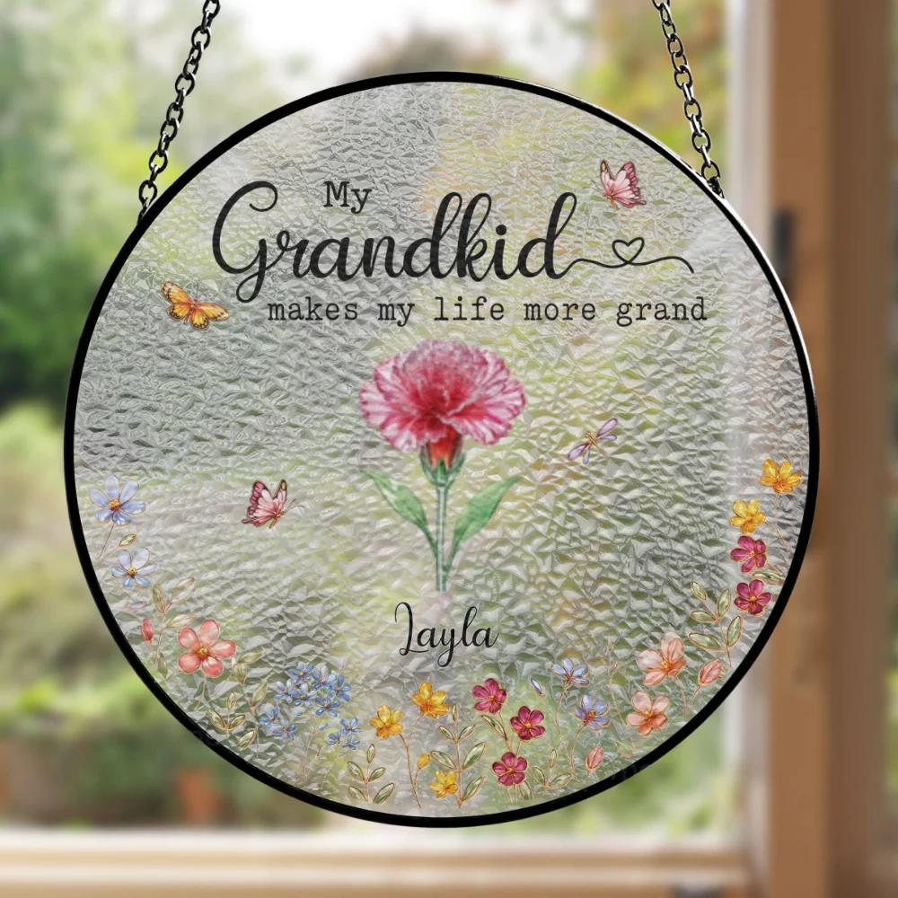 Make Life More Grand With Lovely Kids - Personalized Custom Window Hanging Suncatcher - Image 5