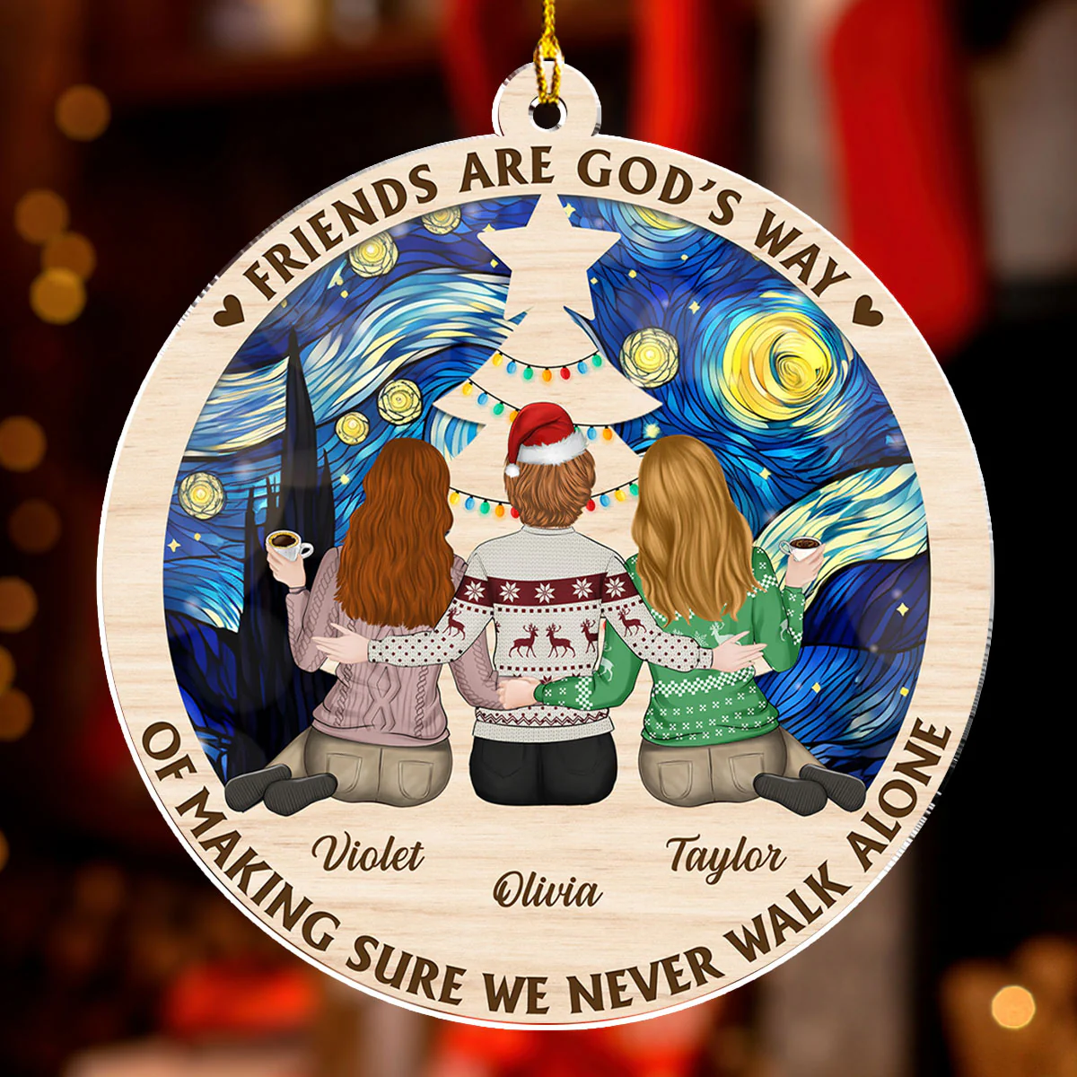 Make Sure We Are Friends Forever - Personalized Custom Acrylic Ornament - Image 2