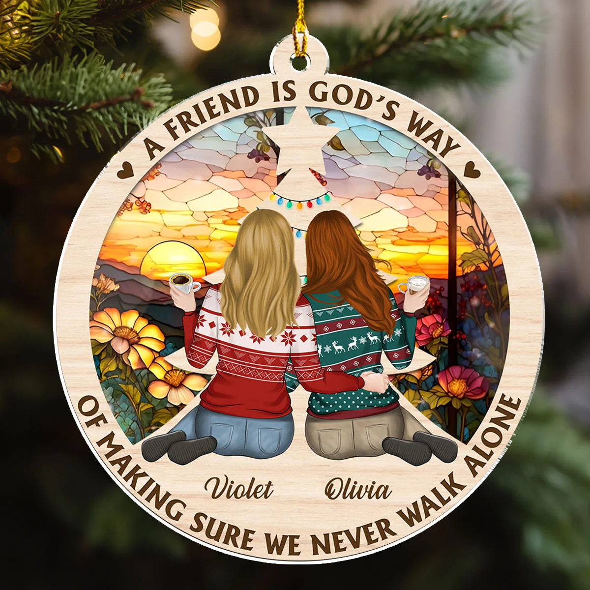 Make Sure We Are Friends Forever - Personalized Custom Acrylic Ornament - Image 5