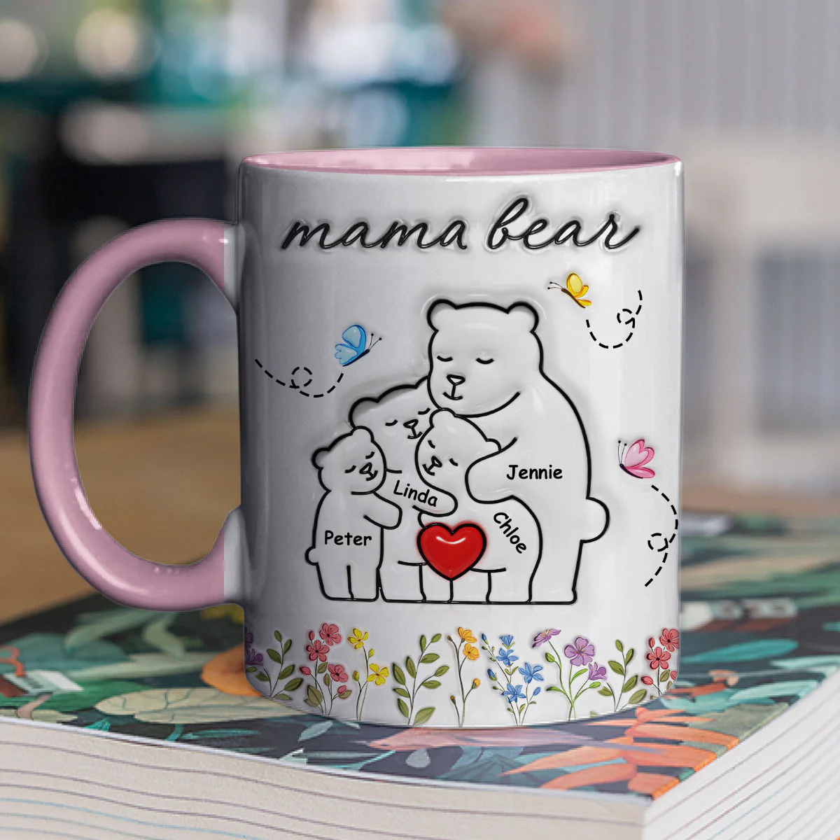 Mama Bear New Style - Personalized Custom 3D Inflated Effect Accent Mug - Image 2