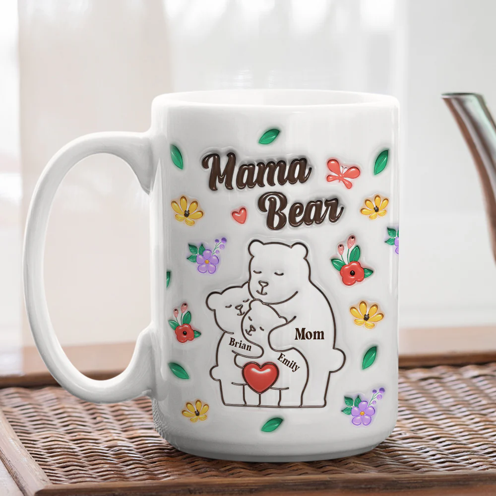 Mama Bear - Personalized Custom 3D Inflated Effect Mug - Image 10