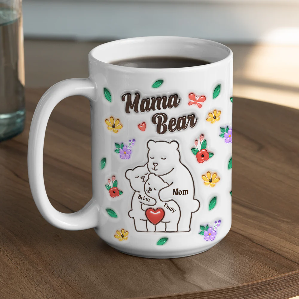 Mama Bear - Personalized Custom 3D Inflated Effect Mug - Image 11
