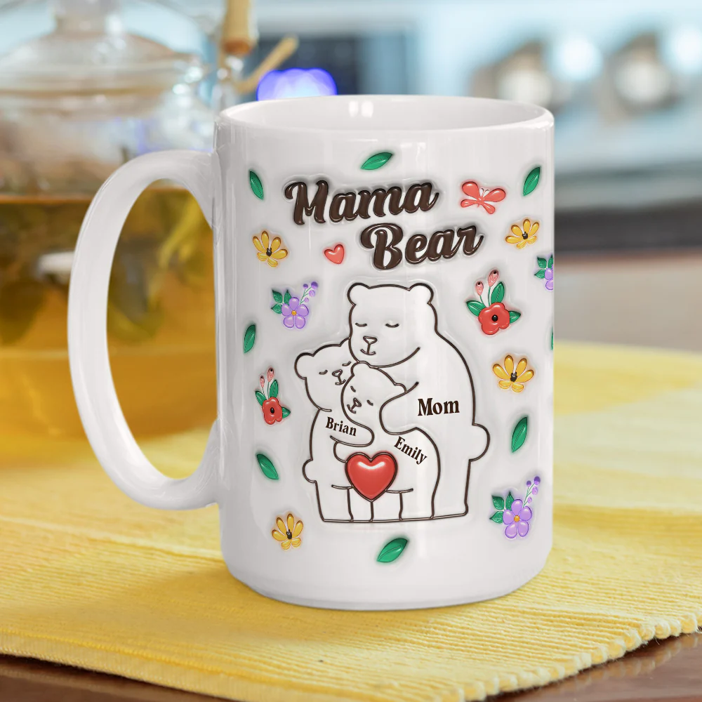 Mama Bear - Personalized Custom 3D Inflated Effect Mug - Image 12