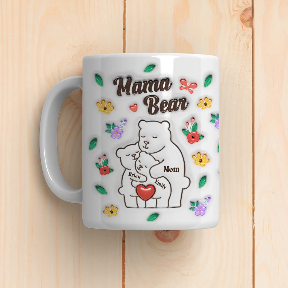 Mama Bear - Personalized Custom 3D Inflated Effect Mug - Image 3