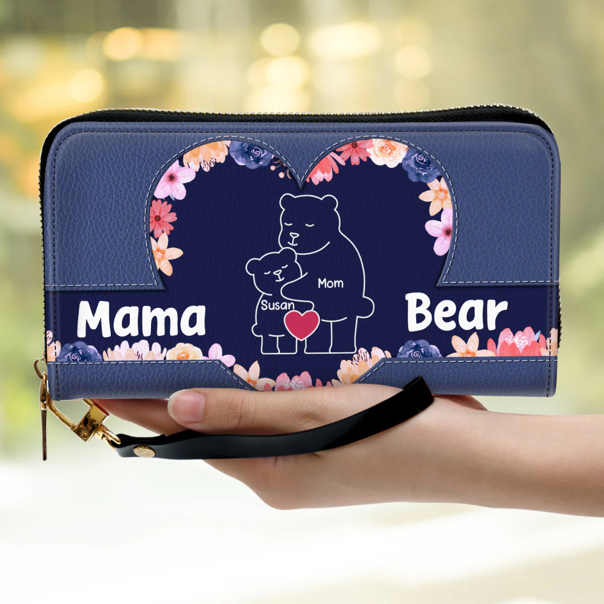 Mama Bear - Personalized Custom Leather Wallet - Image 2