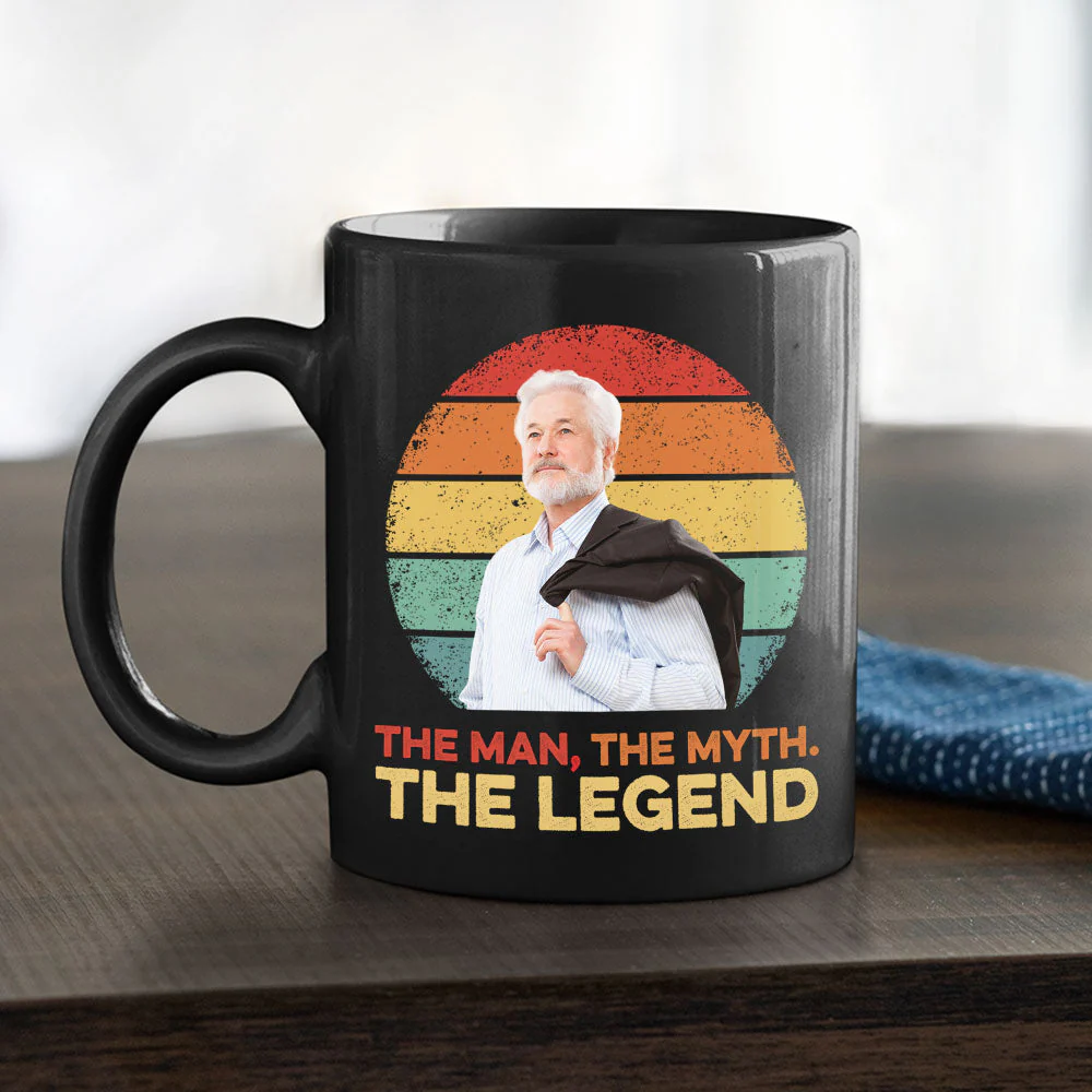 Man, Myth and Legend - Personalized Custom BLACK Coffee Mug - Image 3