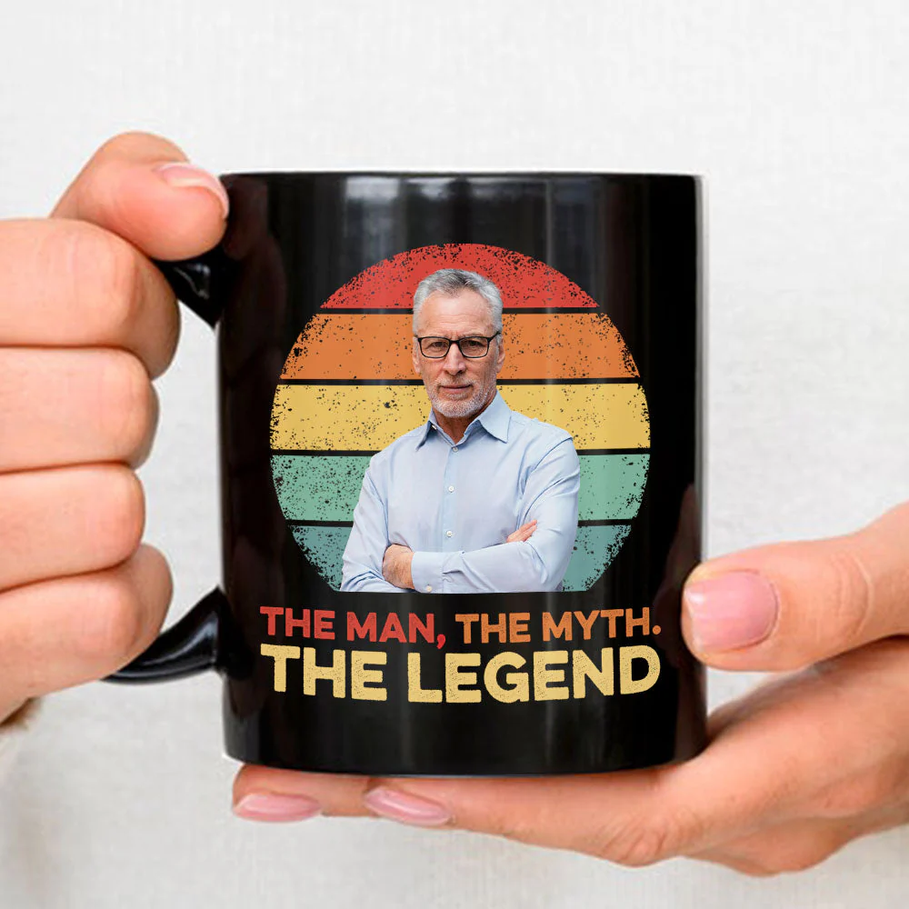 Man, Myth and Legend - Personalized Custom BLACK Coffee Mug - Image 4
