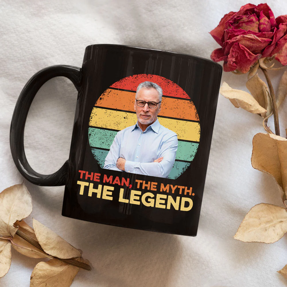 Man, Myth and Legend - Personalized Custom BLACK Coffee Mug - Image 5