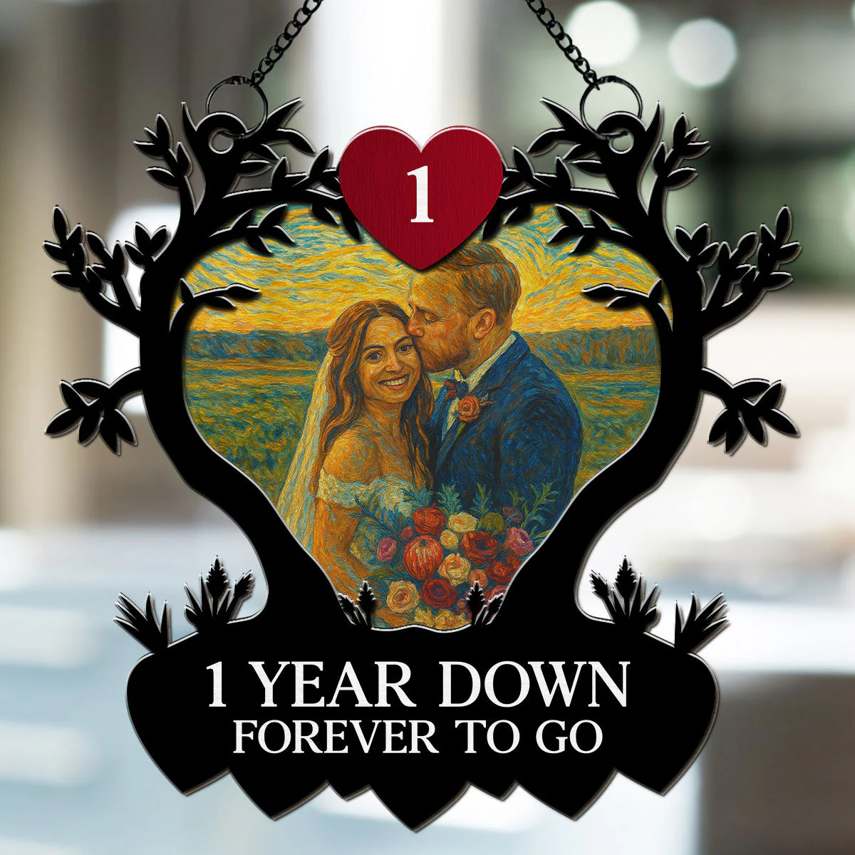 Many Years Down Endless Love  -  Personalized Custom Suncatcher - Image 2