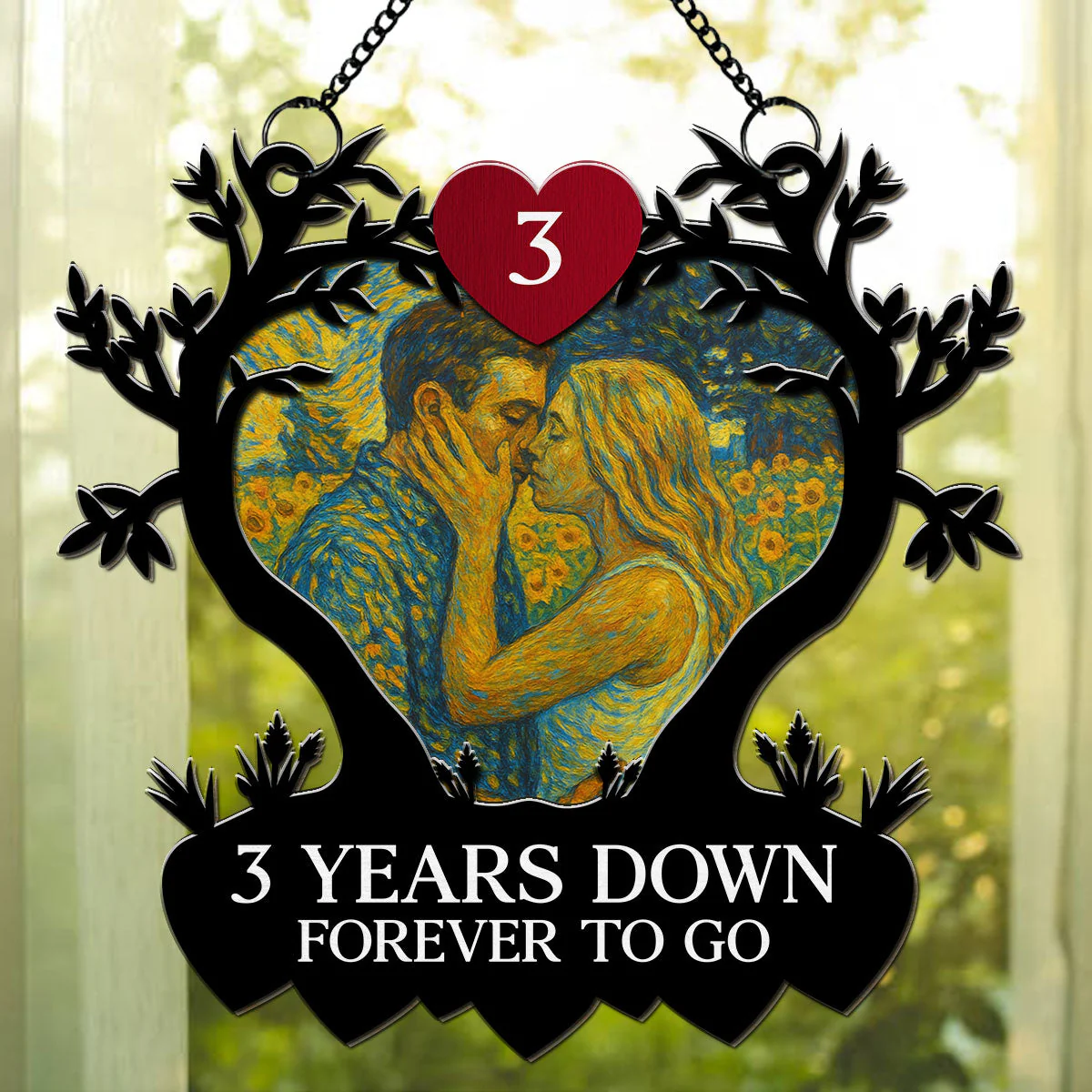 Many Years Down Endless Love  -  Personalized Custom Suncatcher - Image 4