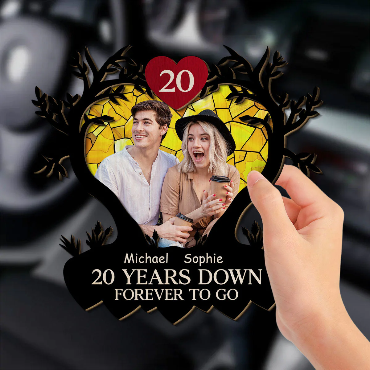Many Years Down Forever To Go - Personalized Custom Car Visor Clip - Image 2