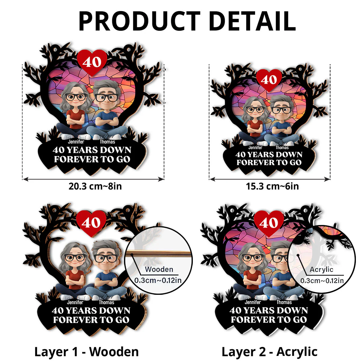Many Years Down Forever To Go - Personalized Custom Suncatcher - Image 5