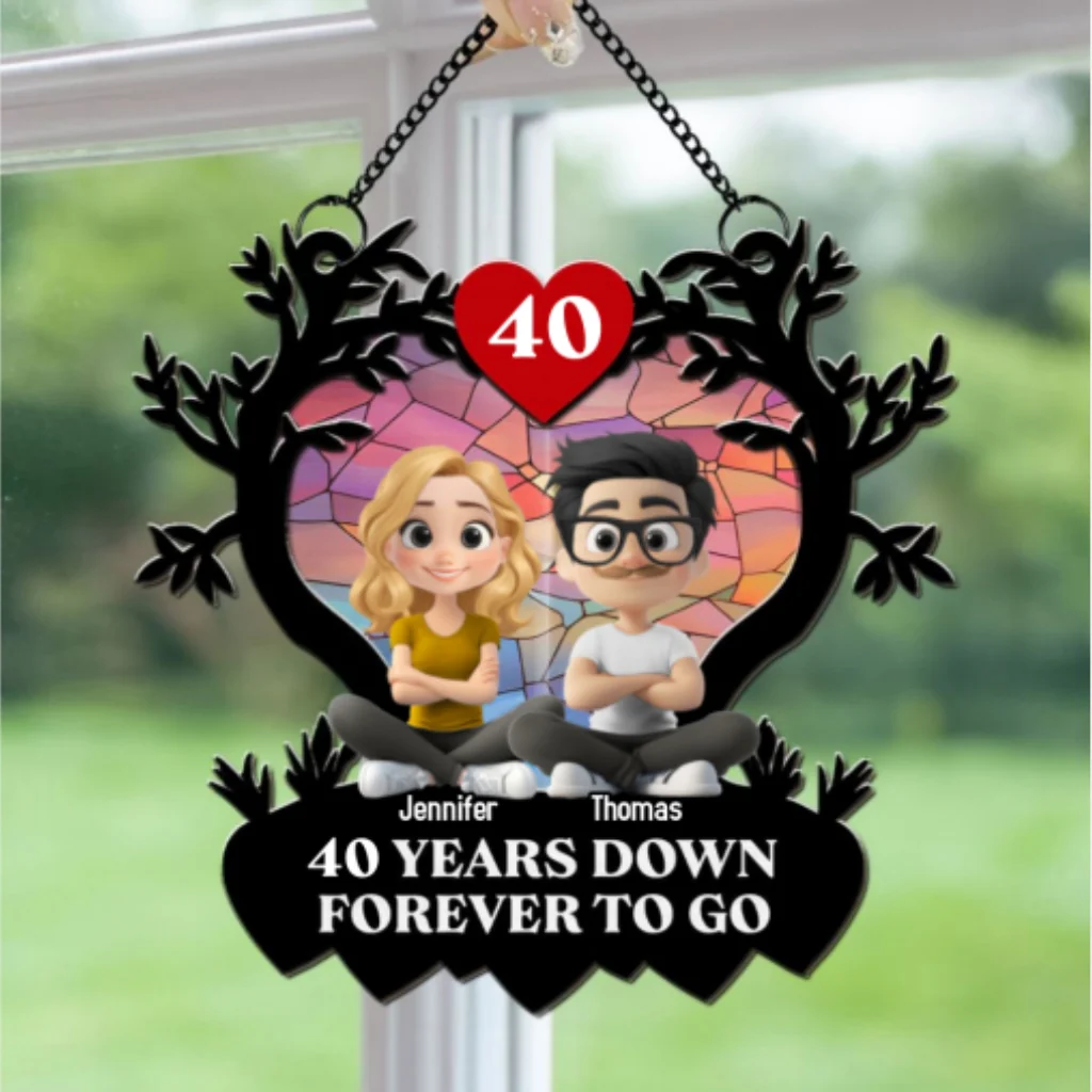 Many Years Down Forever To Go - Personalized Custom Suncatcher - Image 6