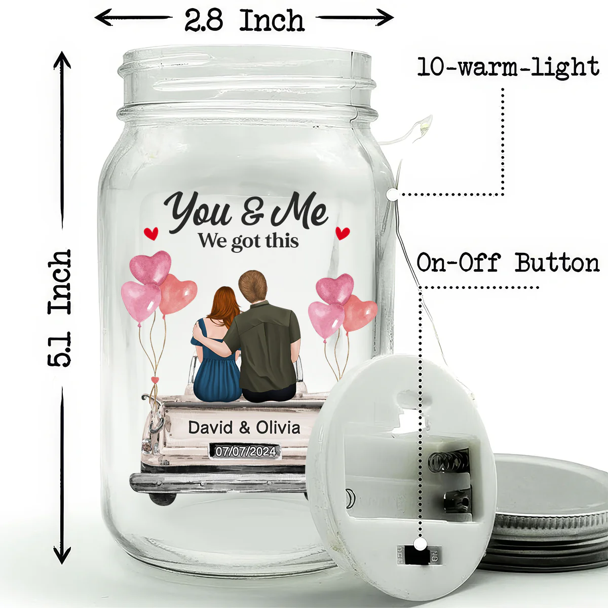 Marriage Prayer - Personalized Mason Jar Light - Image 5