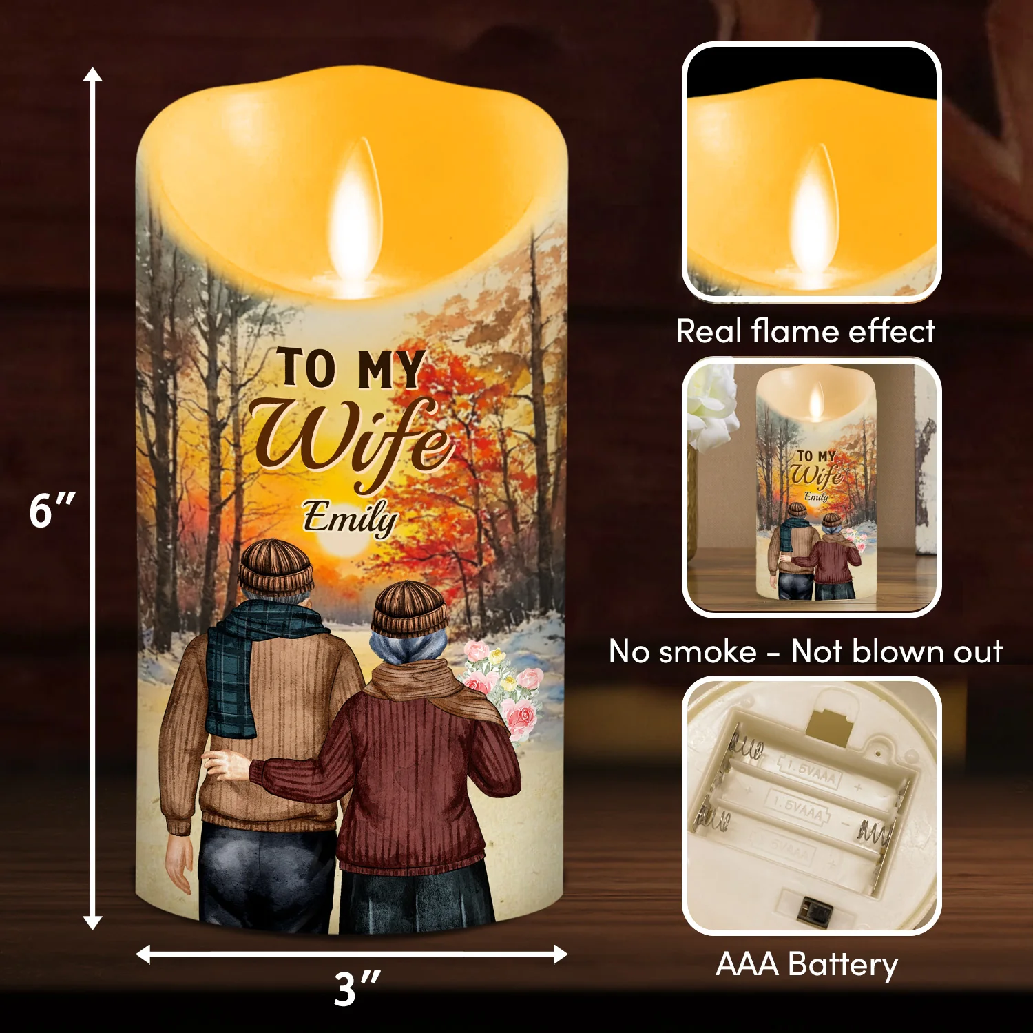 Marrying You Was The Best Decision - Personalized Custom LED Candle - Image 6