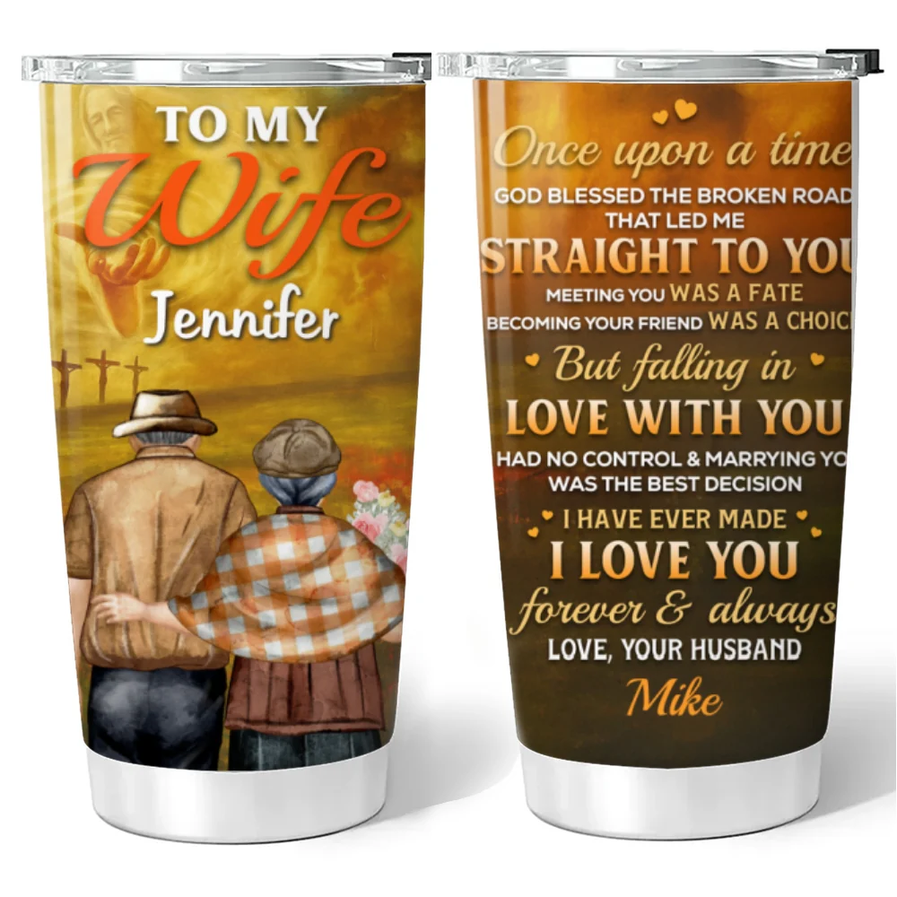 Marrying You Was The Best Decision - Personalized Custom Tumbler - Image 6