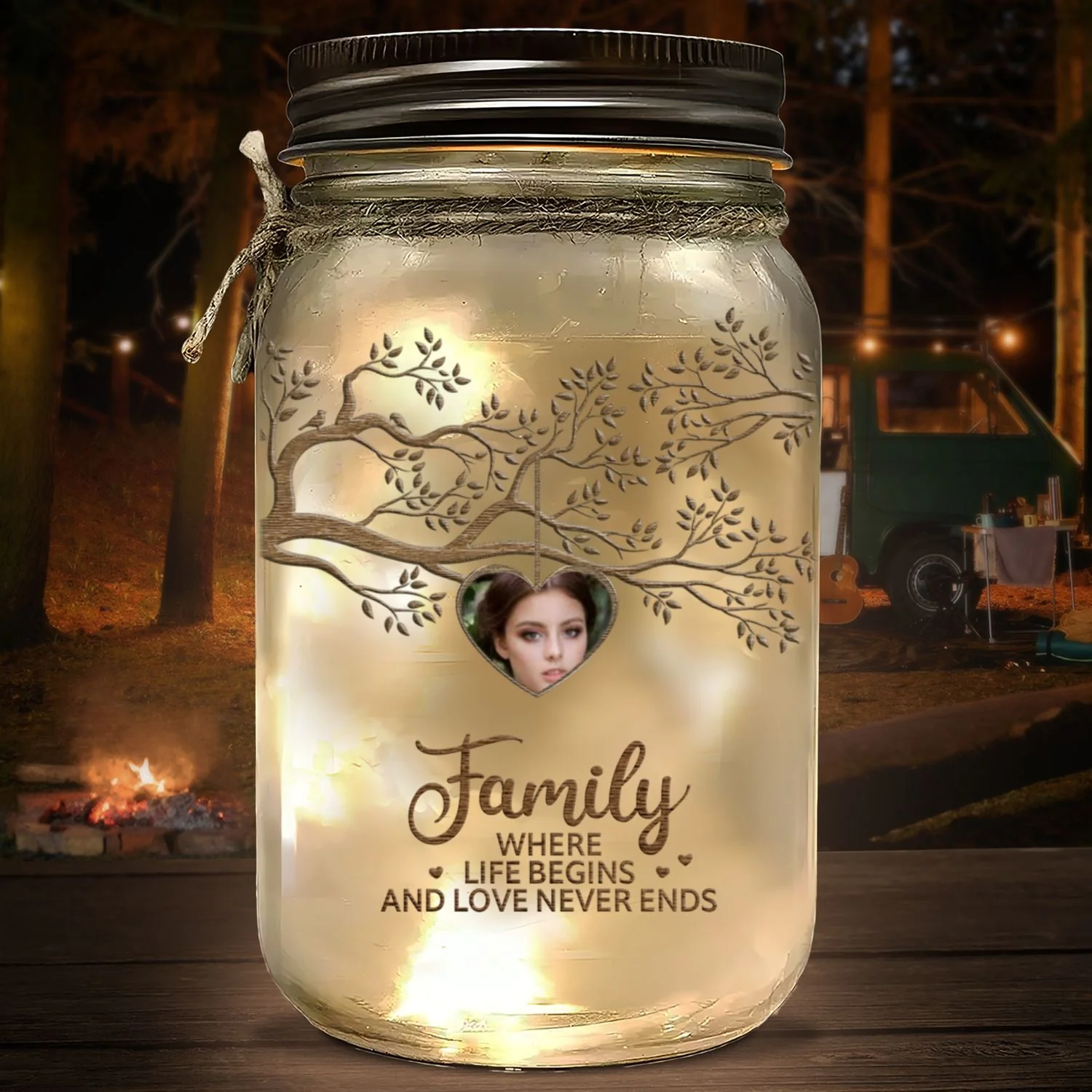 Where Life Begins - Personalized Custom Mason Jar Light - Image 5