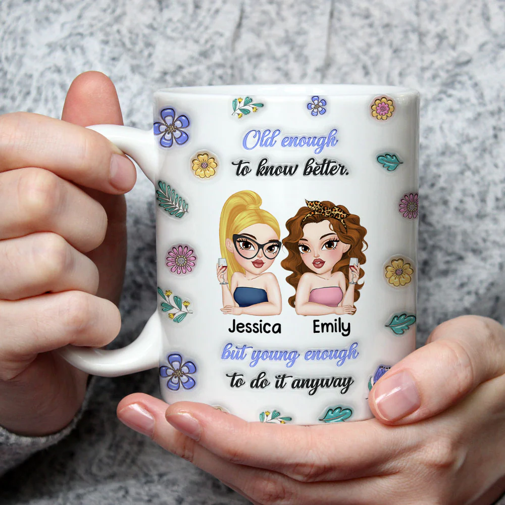 Mature In Age Reckless At Heart- Personalized Custom 3D Inflated Effect Mug - Image 2