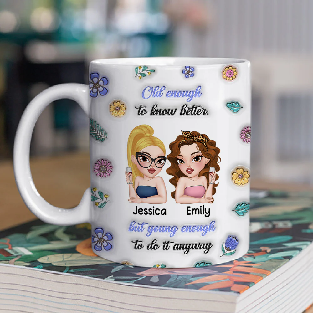 Mature In Age Reckless At Heart- Personalized Custom 3D Inflated Effect Mug - Image 3