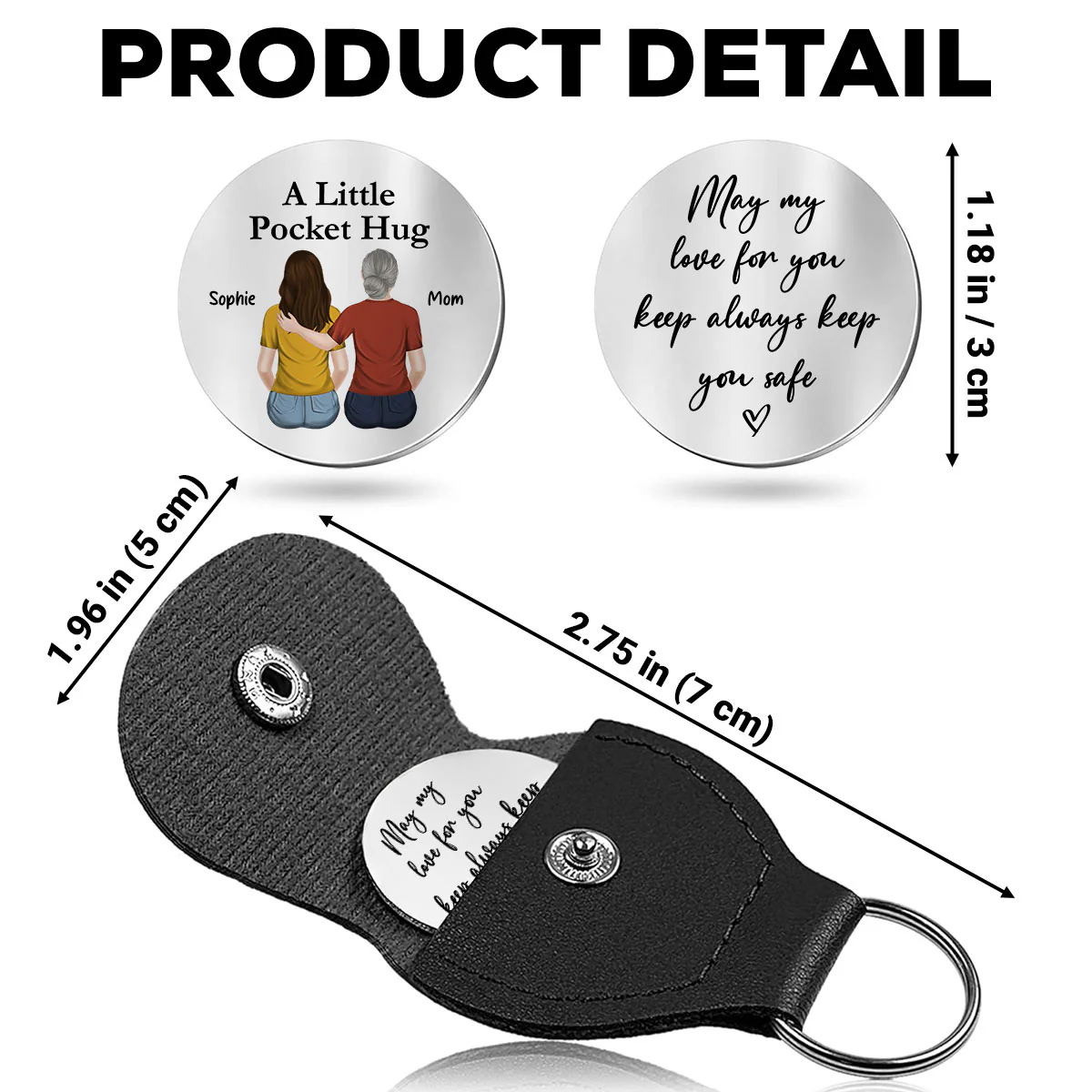 May My Love Keep You Safe - Personalized Custom Pocket Hug - Image 5