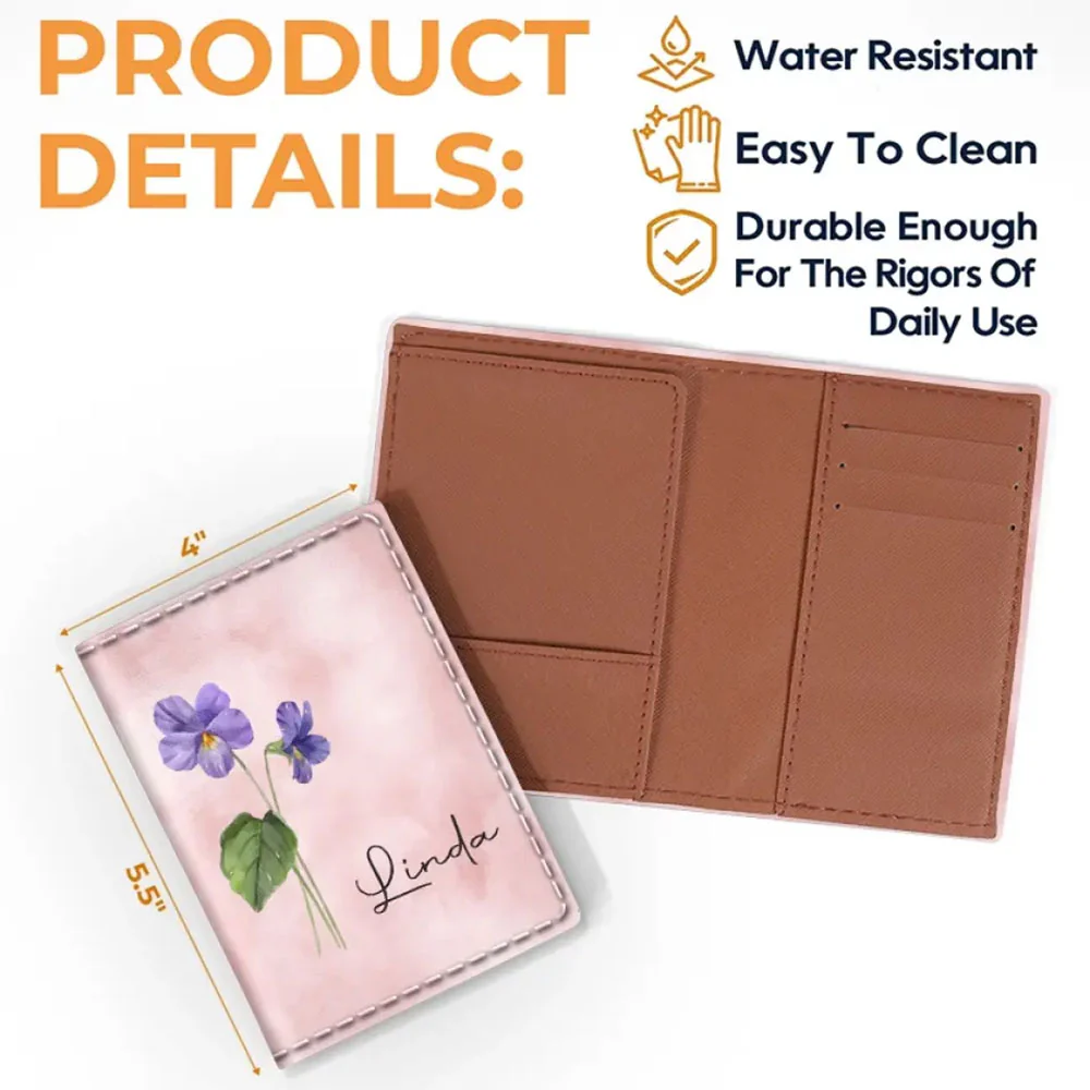 May You Blossom Like A Flower - Personalized Custom Passport Cover - Image 4